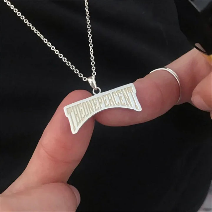 Personalized Custom Brand Logo Necklaces Pendants Chain Stainles Steel Engraved Picture Handwritten Letter Name Jewelry Gifts