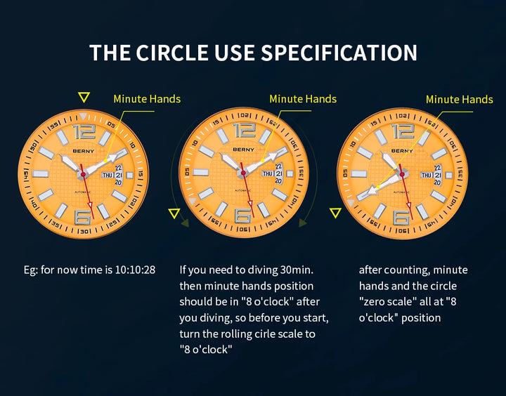 20Bar Diver Automatic Watch For Men Miyota 8205 Super Luminous Sapphire Swim Sport Mechanical Automatic Self Winding Wristwatch