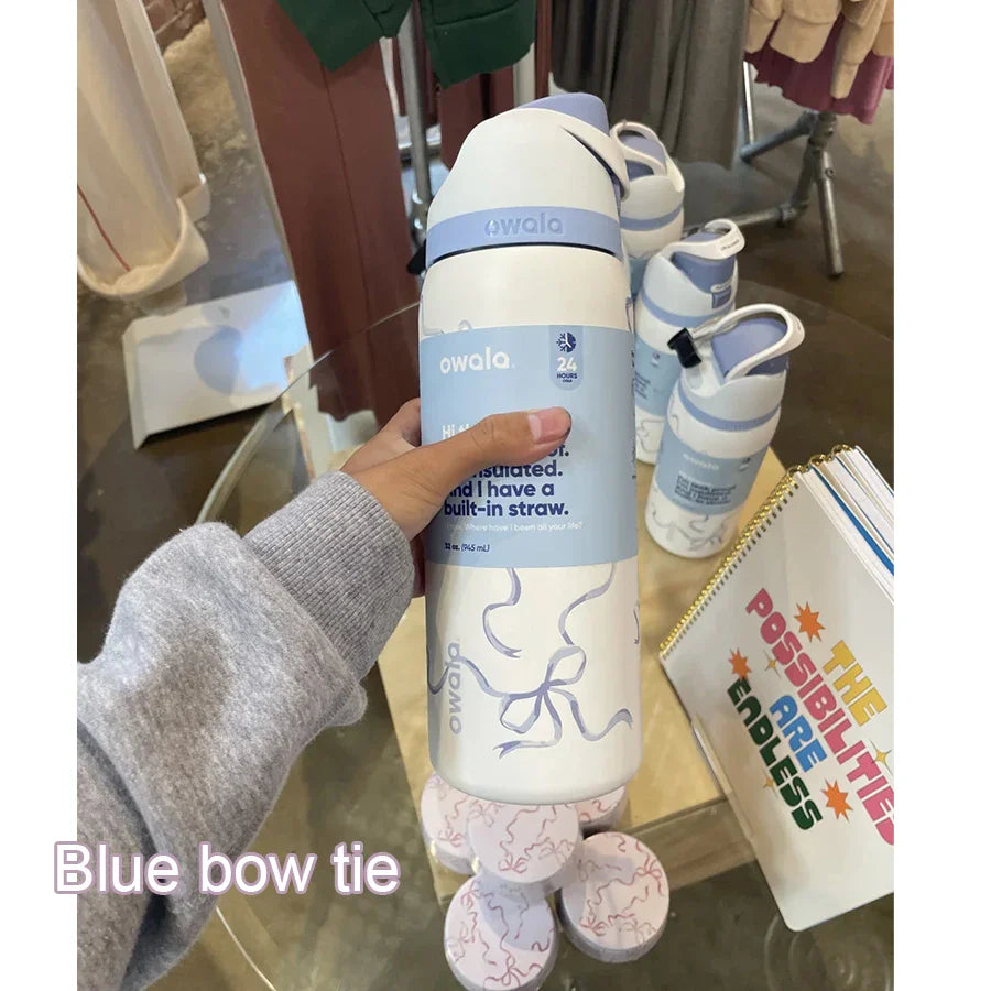 Owala FreeSip Blue Bow Tie Water Bottle