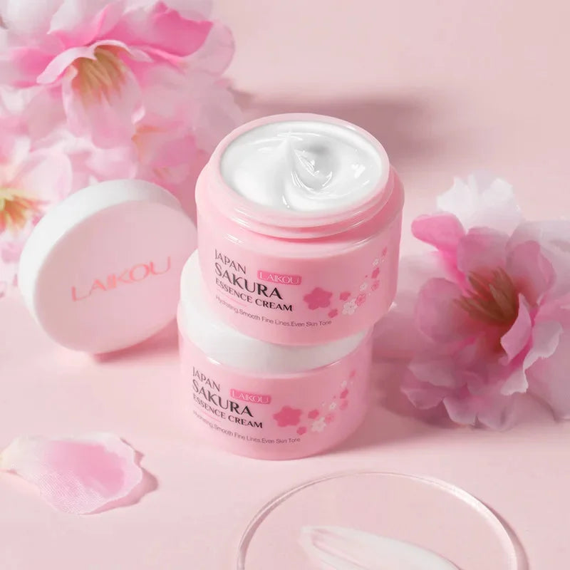 Japan Sakura Wrinkle Remover Face Serum Cream Anti-Aging Fade Fine Lines Lift Firming Vitamin C Whitening Rejuvenation Skin Care