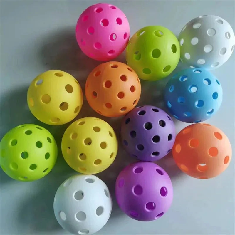 6/12pcs Indoor Pickleball Balls – 40-Hole Colorful Training Set