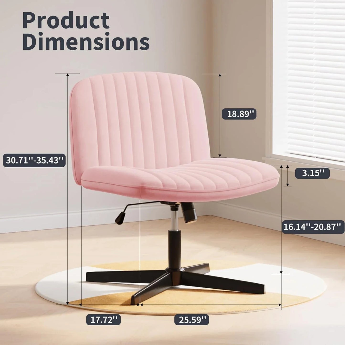 Office Chair with Wide Cushion & Rocker