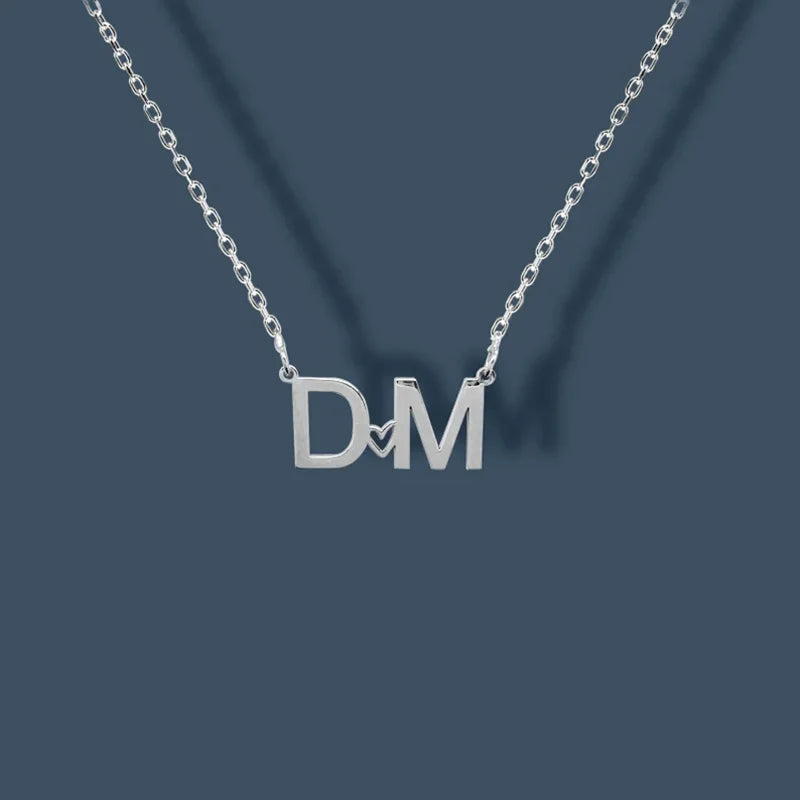 Custom Gold Color Double Initials Necklaces For Women Girl Gifts Personalized Letters Pendant Necklace Stainless Steel Jewelry