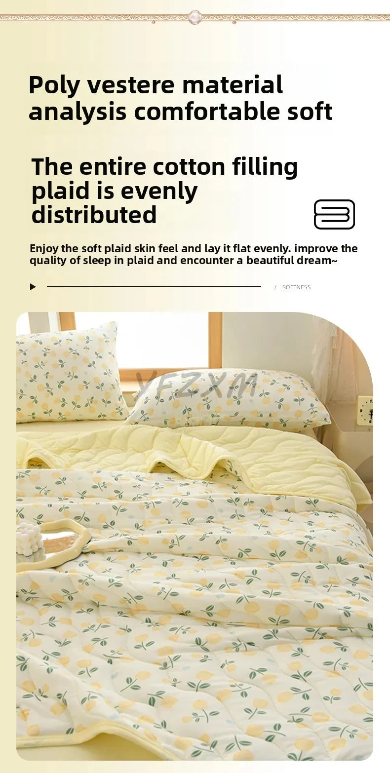 New Florals Spring Summer Blanket for Single Double Soft Skin-friendly Quilt Breathable Comfortable Air Conditioning Comforter
