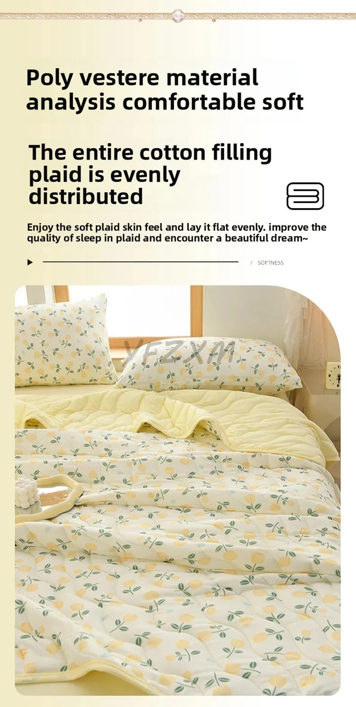 New Florals Spring Summer Blanket for Single Double Soft Skin-friendly Quilt Breathable Comfortable Air Conditioning Comforter