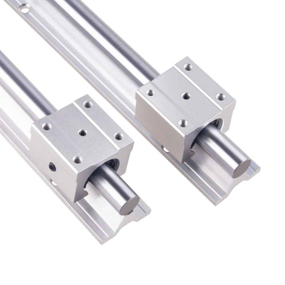 2Set SBR20 SBR 12 SBR25 SBR16 300 400 500 600 800 1000 1200mm Fully Supported Linear Rail Shaft Rod with 4 SBR16UU Block Bearing