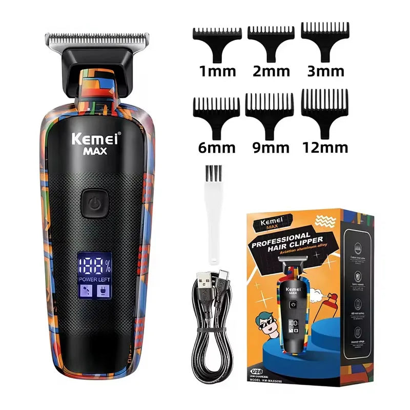 Kemei Rechargeable Graffiti Pattern Electric Hair Clipper Professional Barber Trimmer Man Shaver Km-MAX2092 KM-MAX5090 KM-RS7098