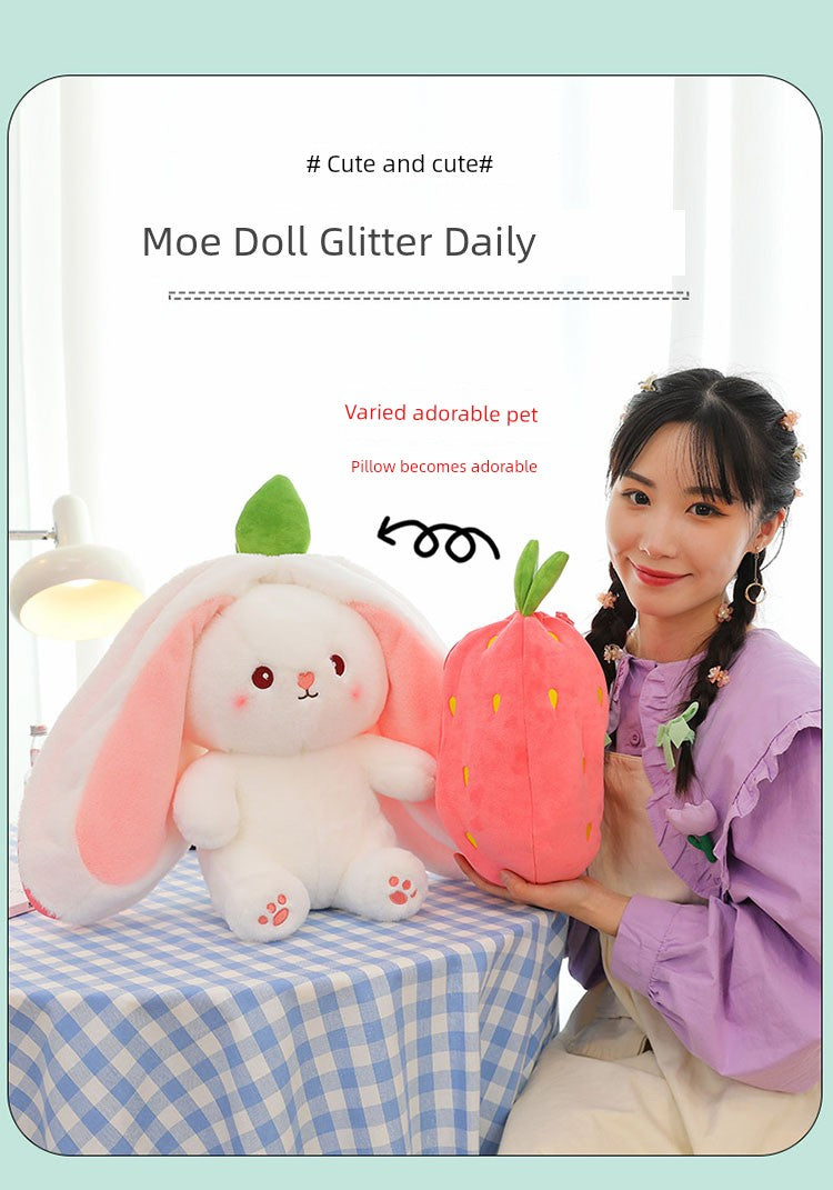 Internet Celebrity Transformed Fruit Plush Toys Strawberry Rabbit