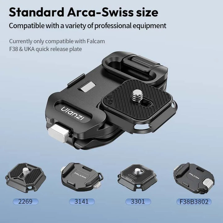 Ulanzi UKA07 Backpack Camera Clip Mount Strap Clamp Kit Universal Quick Release Plate For Arca Swiss F38 DSLR Sony Nikon Camera