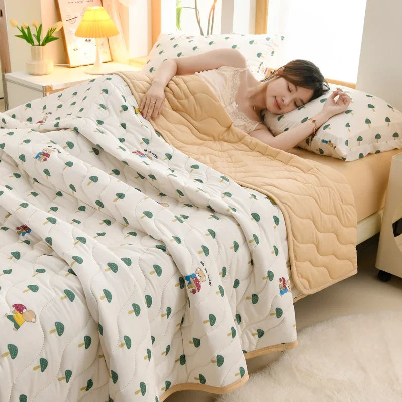 New Florals Spring Summer Blanket for Single Double Soft Skin-friendly Quilt Breathable Comfortable Air Conditioning Comforter