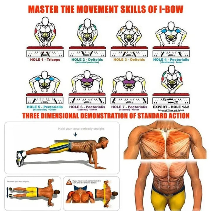 Portable Multifunctional Push-up Board - Fitness and Muscle Training Device Home Workout Set Foldable Push Up Bar Resistance