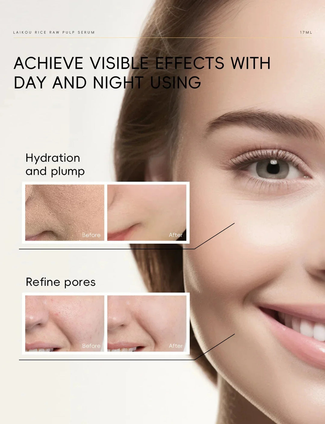 Pore Shrinking Facial Serum Repairing Acne Pit Tighten Large Pores Cream Moisturize Rejuvenation Skin Brighten Whitening Product