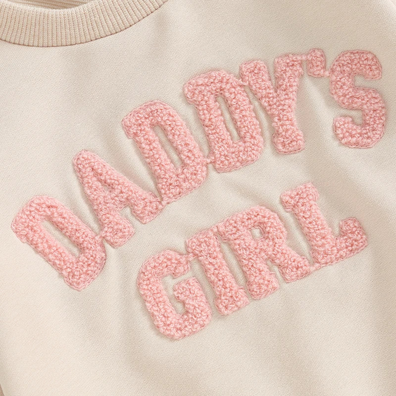 2023-09-27 Lioraitiin 0-3Y Baby Girl Clothes Daddys Girl Long Sleeve Crewneck Sweatshirt Top Casual Pants Fall Winter Outfits