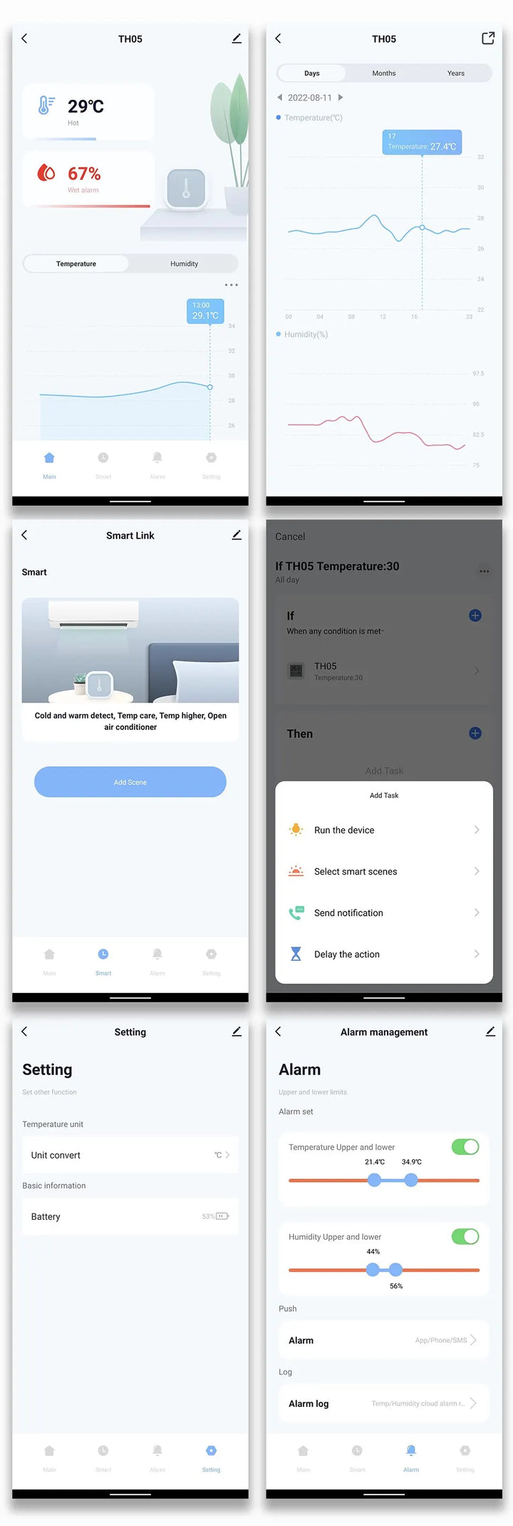 Tuya Temperature Humidity Sensor Mini LCD Display Compatible with Bluetooth APP Remote Control Thermometer Hygrometer