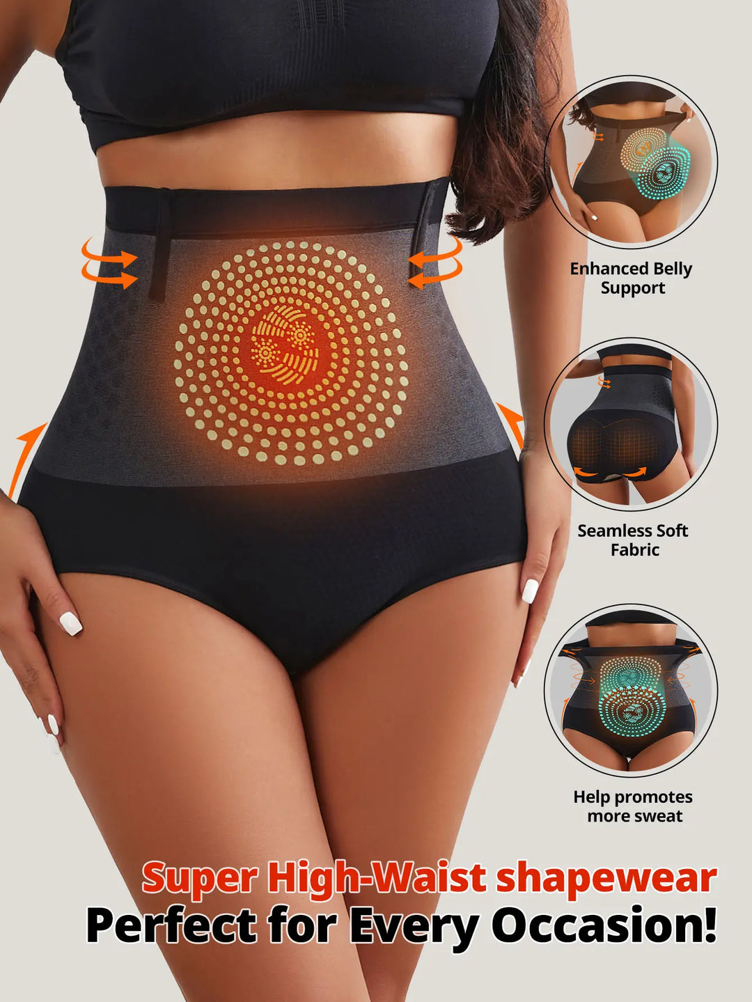 Flarixa Seamless High Waist Shapewear Panties Control Abdomen Underwear Briefs Women Body Burning Fat Tummy and Hip Lift Pants