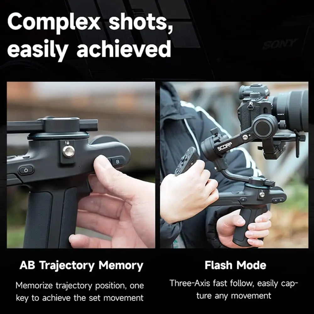 FeiyuTech Official Feiyu SCORP Series SCORP-C Handheld Gimbal 3-Axis Stabilizer Handle Grip for DSLR Camera Sony/Canon