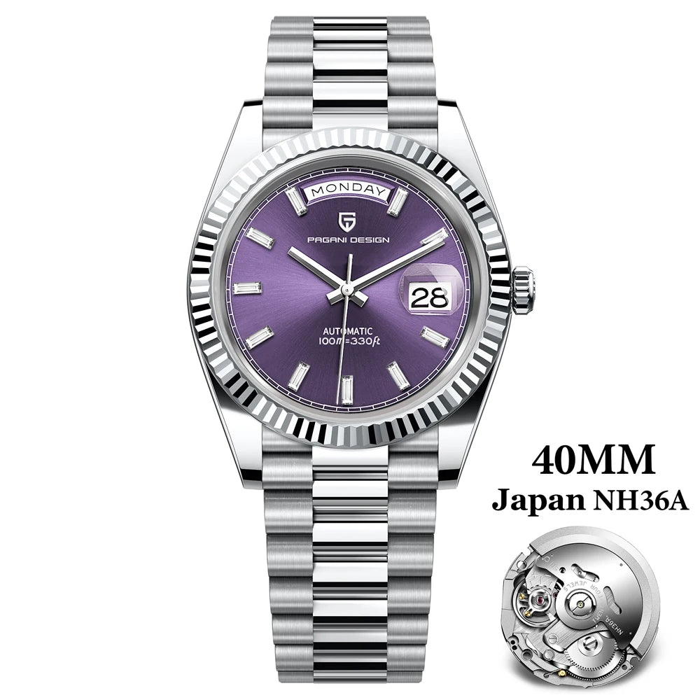 2024 New PAGANI DESIGN Rose Gold DD40 Luxury Automatic Watch Men Mechanical Wrist Watches Men Japan NH36A AR Sapphire crystal