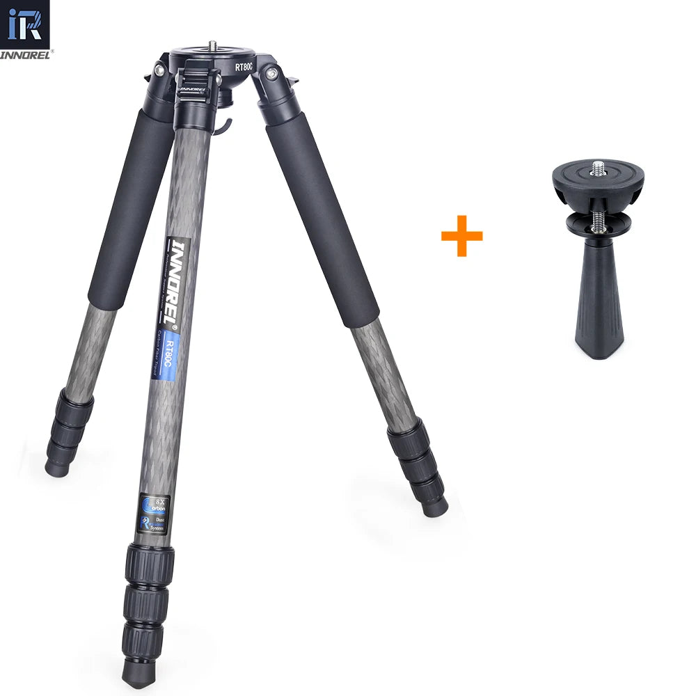 INNOREL RT80C Carbon Fiber Camera Tripod Professional Birdwatching Heavy Duty Tripod 75mm Bowl Adapter for DSLR Video Camcorder