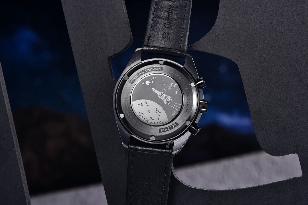 PAGANI DESIGN 2024 New Moon Dark Men's Watches Luxury Quartz Watch Men Skeleton Sport Chronograph AR Sapphire glass Wrist Watch