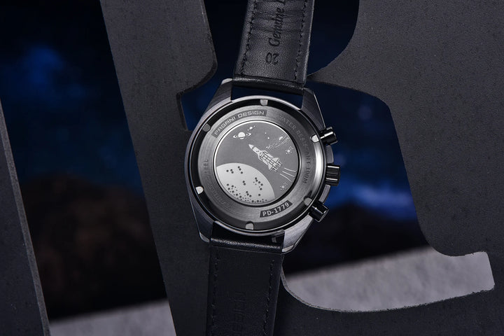 PAGANI DESIGN 2024 New Moon Dark Men's Watches Luxury Quartz Watch Men Skeleton Sport Chronograph AR Sapphire glass Wrist Watch