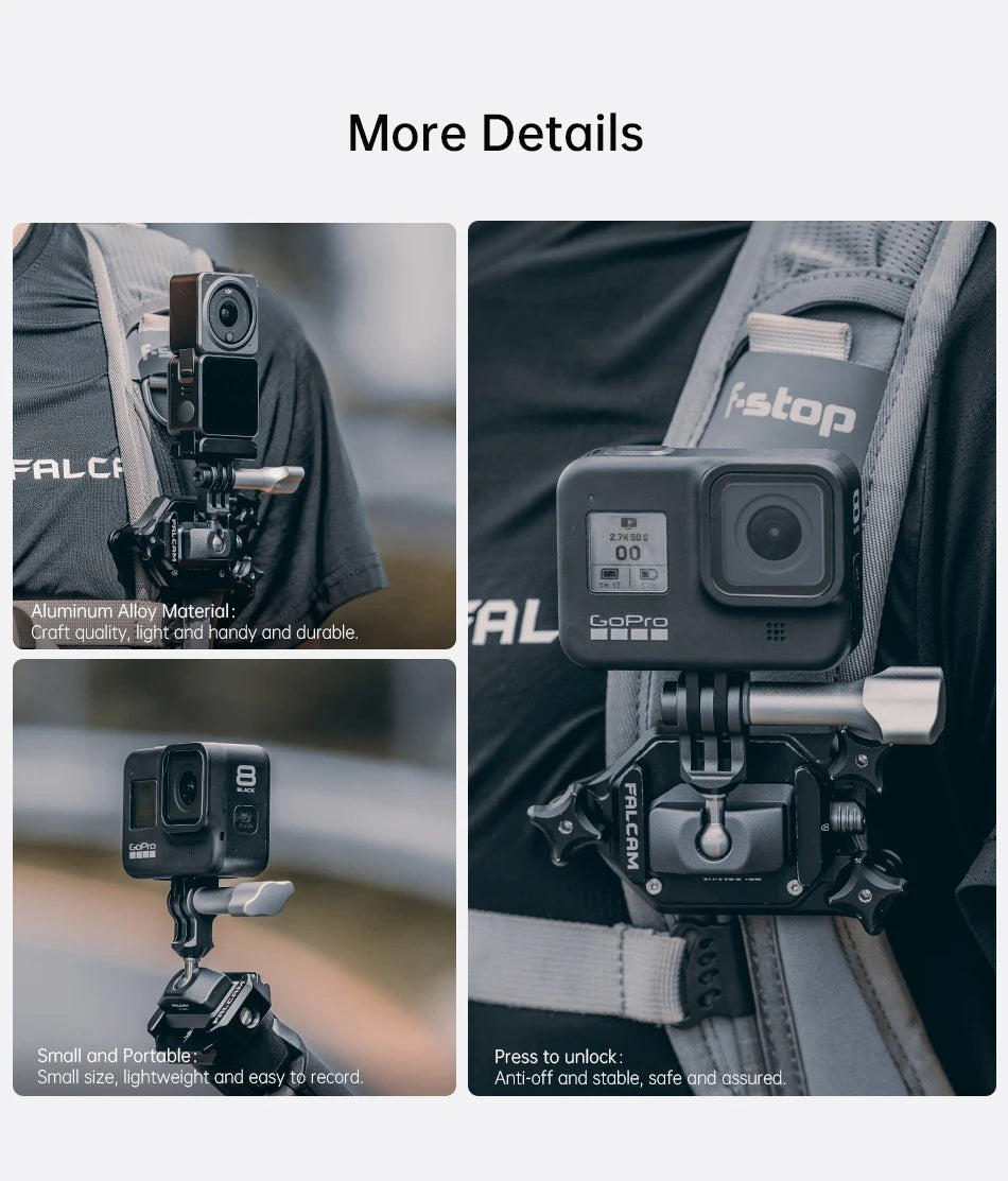 Ulanzi FALCAM F22 Quick Release Ballhead /Quick Release Clip for Gopro Action Camera Sports Camera Quick Mounting