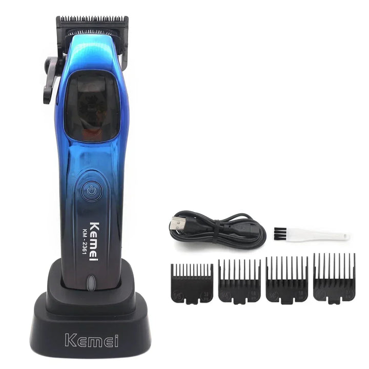 Kemei 2361 10000RPM Professional Men's Hair Clipper Magnetic Motor DLC Blade with Base Charger Hair Trimmer Hair Cutting Machine