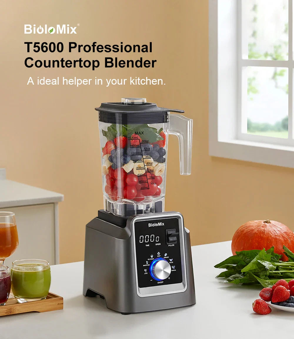 BioloMix Digital BPA FREE 2L Automatic Professional Blender, Juicer Food Processor Ice Smoothies Fruit, FREE GIFT 600ml dry jar