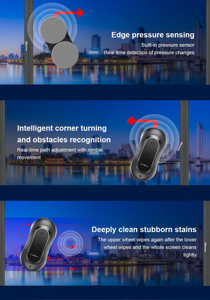 Window Cleaning Robot Liectroux YW810,Dual Water Spray,Smart Memory, Laser Sensor,Home Glass Floor Wall Robot Window Cleaner