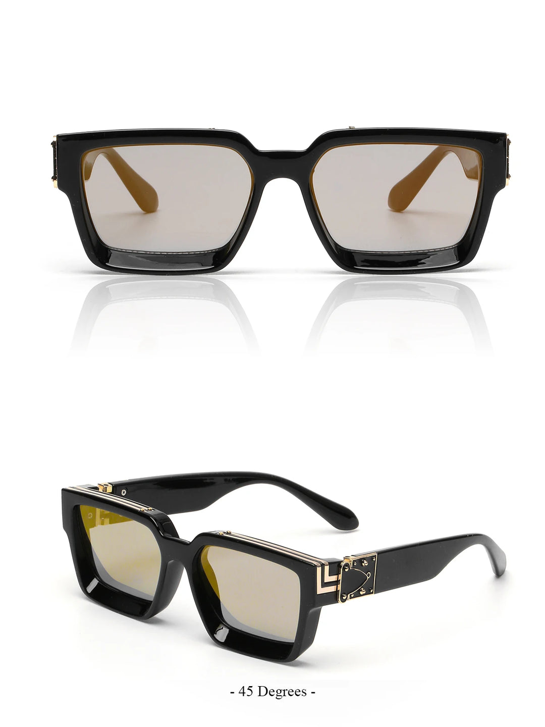 Ruiao Retro Black Millionaire Shades Luxury Sunglasses 2024 For Men Designer Famous Brand Square Sun Glasses Man Women Sunglass