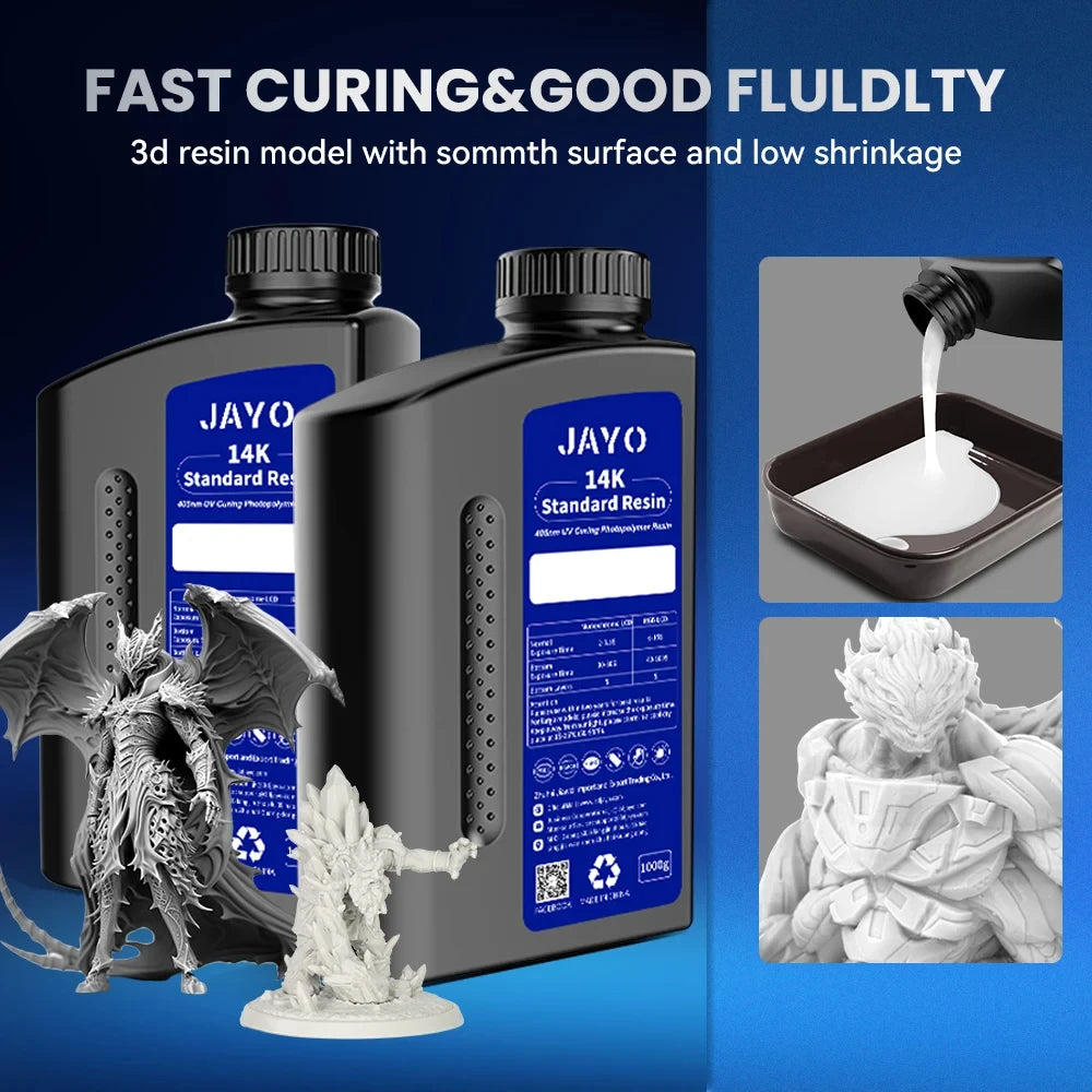 JAYO 3D Printer Resin14K Standard 1KG 405nm Liquid Rapid UV Curing For LCD Photopolymer Resin 3D Printing Material Fast delivery