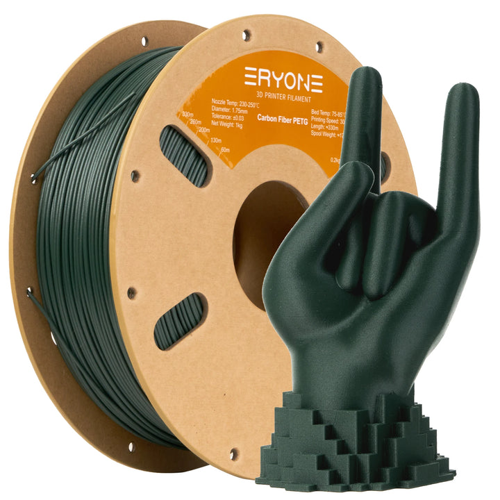 ERYONE New Arrival PETG Carbon Fiber 1KG 1.75mm Diameter High Toughness 3D Printer Filament For 3D FDM Printing Fast Shipping