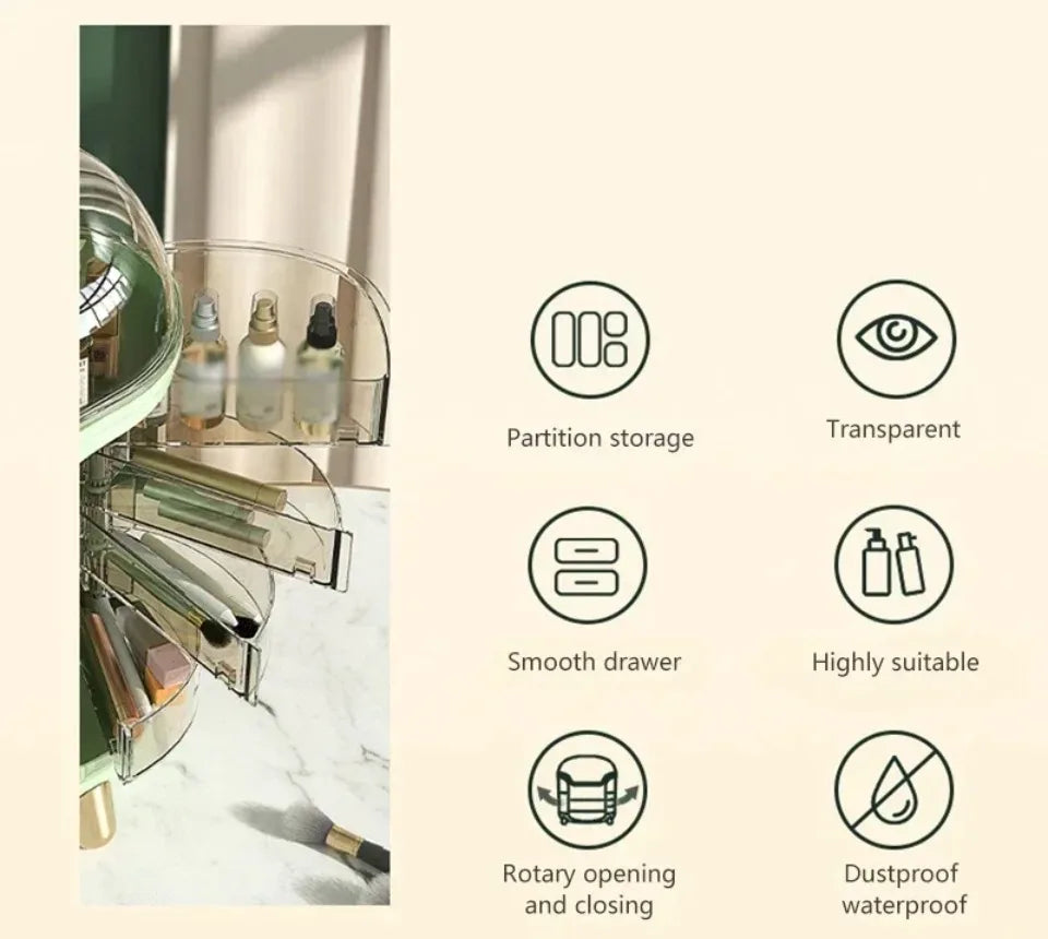 Transparent Desktop Makeup Organizer