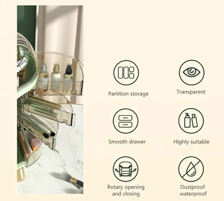 Transparent Desktop Makeup Organizer