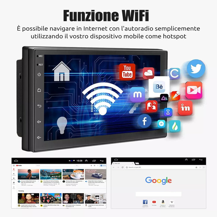 ESSGOO Car Stereo Radio Wireless CarPlay Android Auto 2 DIN 7" Car Stereo HD FM-Radio GPS Touch Screen Head Unit 4+64G DAB+AHD