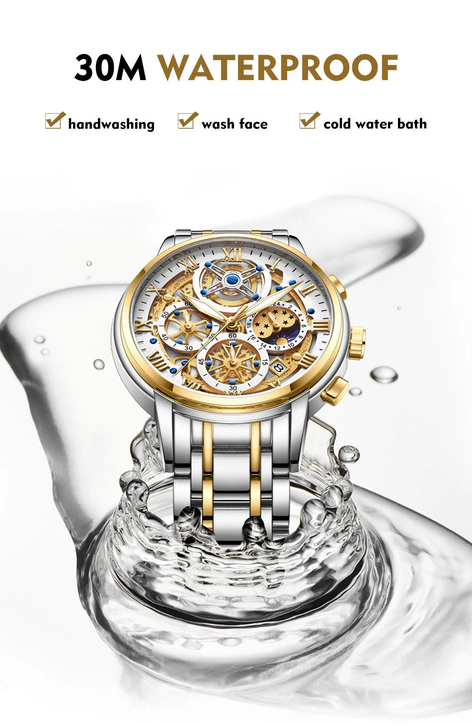 LIGE Luxury Fashion Men Watch Waterproof Luminous Date Man Wristwatch Stainless Steel Chronograph Quartz Men's Watches Reloj