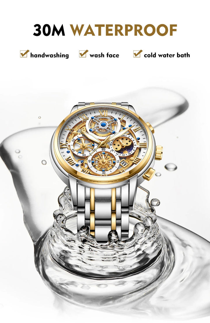 LIGE Luxury Fashion Men Watch Waterproof Luminous Date Man Wristwatch Stainless Steel Chronograph Quartz Men's Watches Reloj