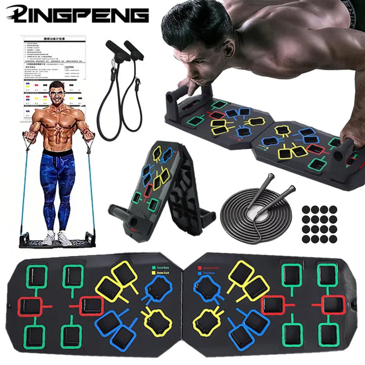 Multifunctional Folding Push Up Board Set Bracket Abdominal Muscle Training Equipment Portable Push Up Board Exercise Training
