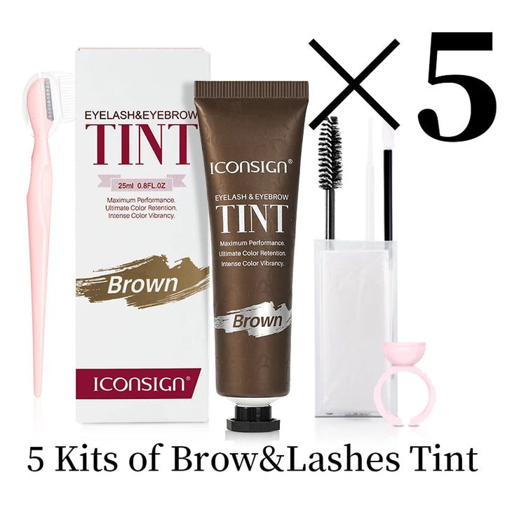 ICONSIGN Lashes Eyebrow Tint Kit Professional Fast Perming Dye Brow Mascara Tattoo Cream Waterproof Long Lasting 60 to 90 Days