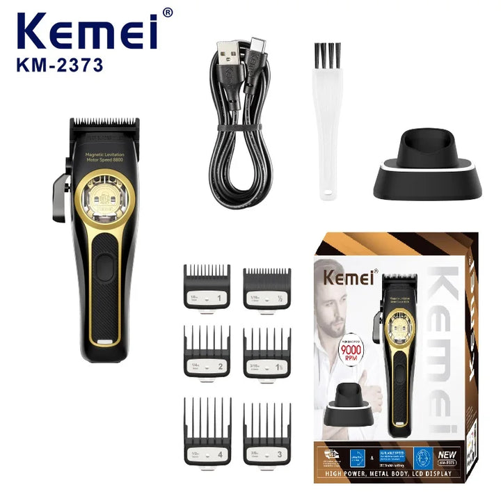 Kemei Professional Hair Clipper Magnetic Levitation Motor 8800 Rpm Charging Base Hair Clipper Men's Hair Clipper KM-2373