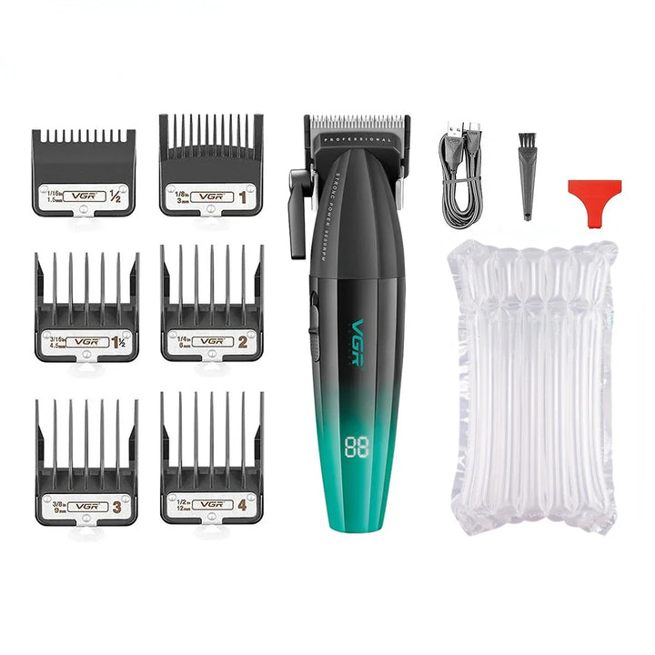 VGR Hair Clipper Professional Hair Trimmer 9000 RPM Barber Hair Cutting Machine Digital Display Haircut Clipper for Men V-003