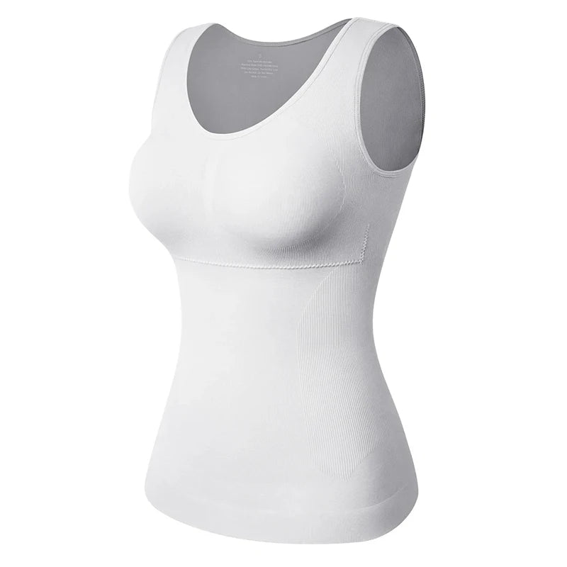Shapewear for Plus Size Women Tummy Control Shapewear Built-in Bra Shaping Tank Tops Slimming Body Shaper Compression Underwear