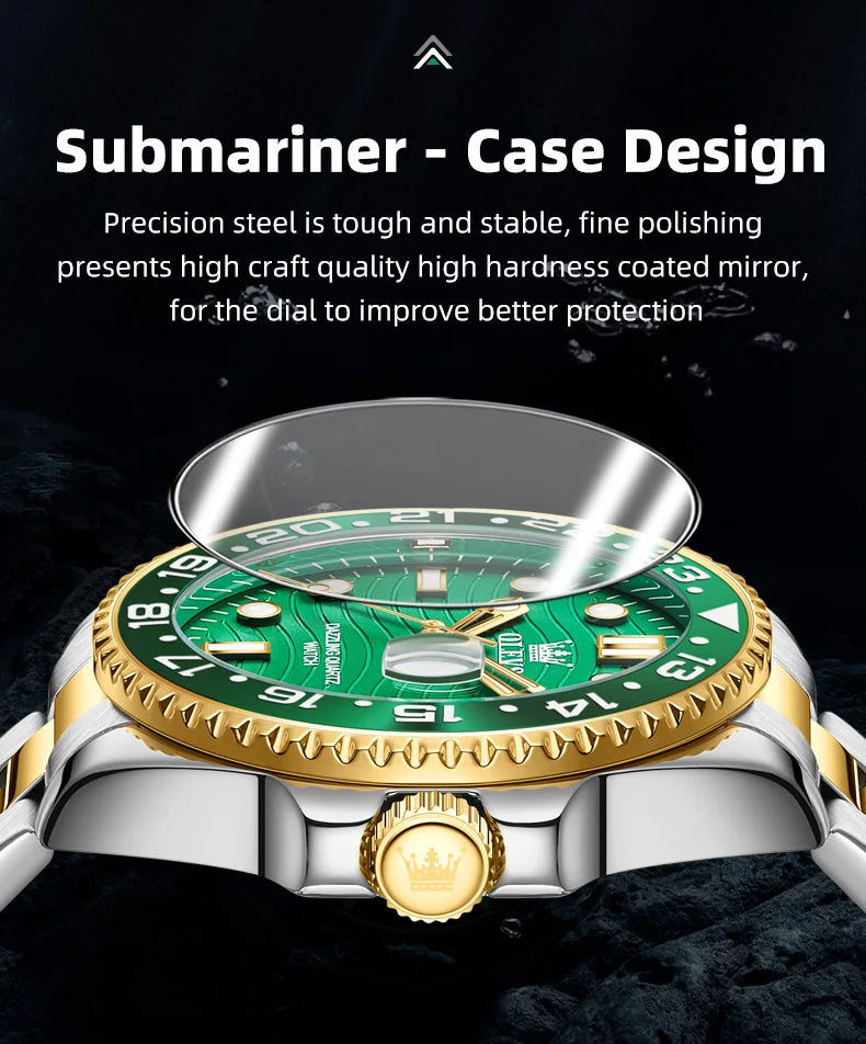OLEVS Original Brand High Fashion Men's watch WaterproofCalendar Quartz Watch for Male Luminous Stainless Steel Authentic Watch