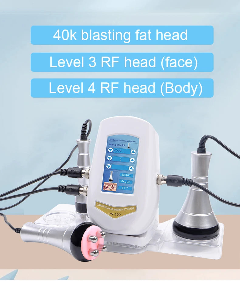 3 In 1 40K  Cavitation  Machine Body Facial Radiofrequency Massage Weight Loss Machine Body Shaping Slimming Fat Burn