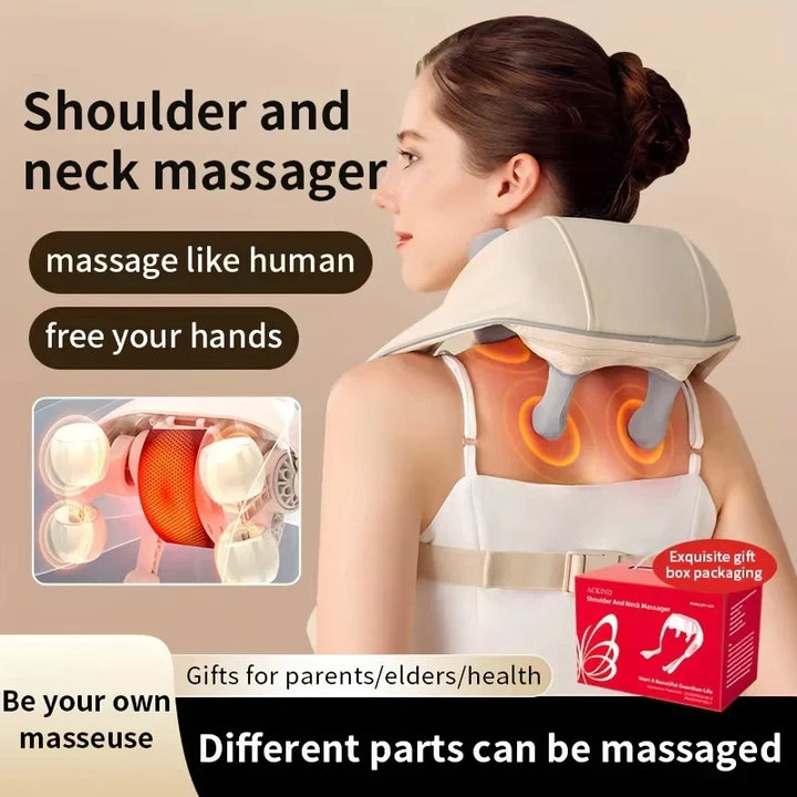 20W Neck And Shoulder Massager Wireless Shoulder And Back Kneading Massage Shawl Trapezius Neck Cervical masajeador