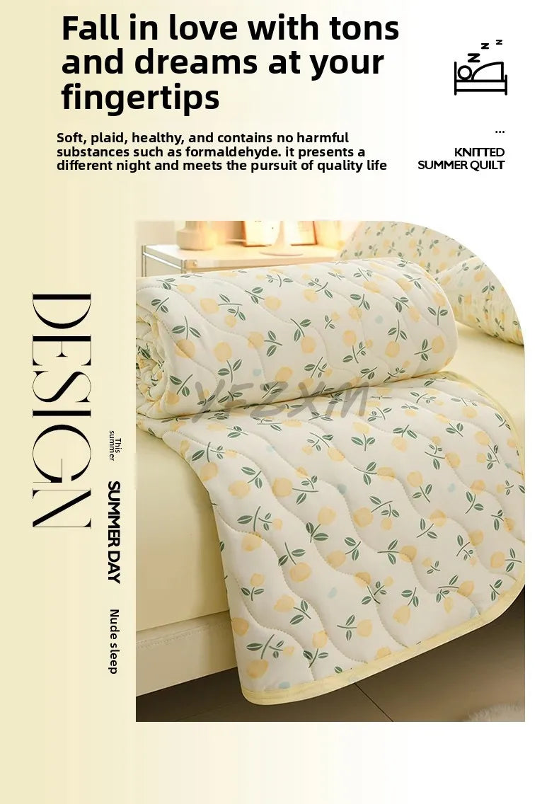 New Florals Spring Summer Blanket for Single Double Soft Skin-friendly Quilt Breathable Comfortable Air Conditioning Comforter