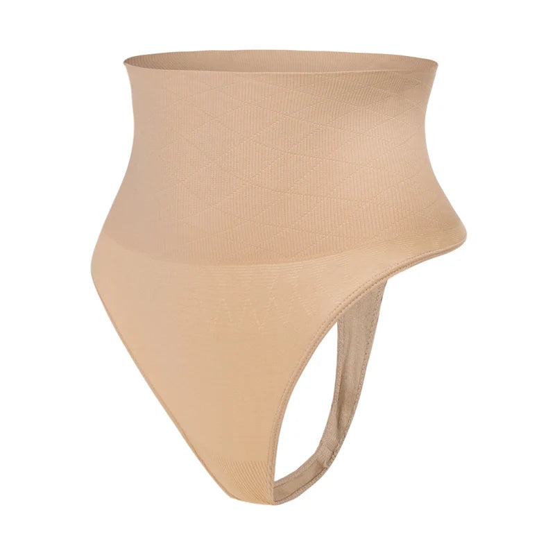 2PCS High Waist Thongs Panties Women Tummy Control Shapewear Slimming Underwear Belly Shaping Cincher Brief Body Shaper