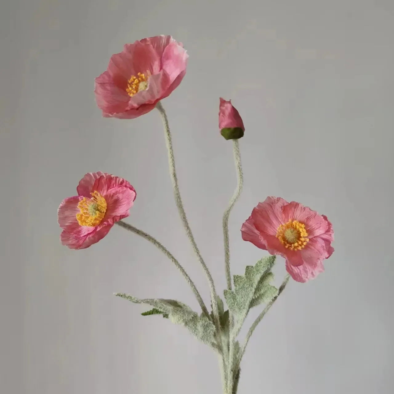Artificial Silk Poppy Flowers Bouquet