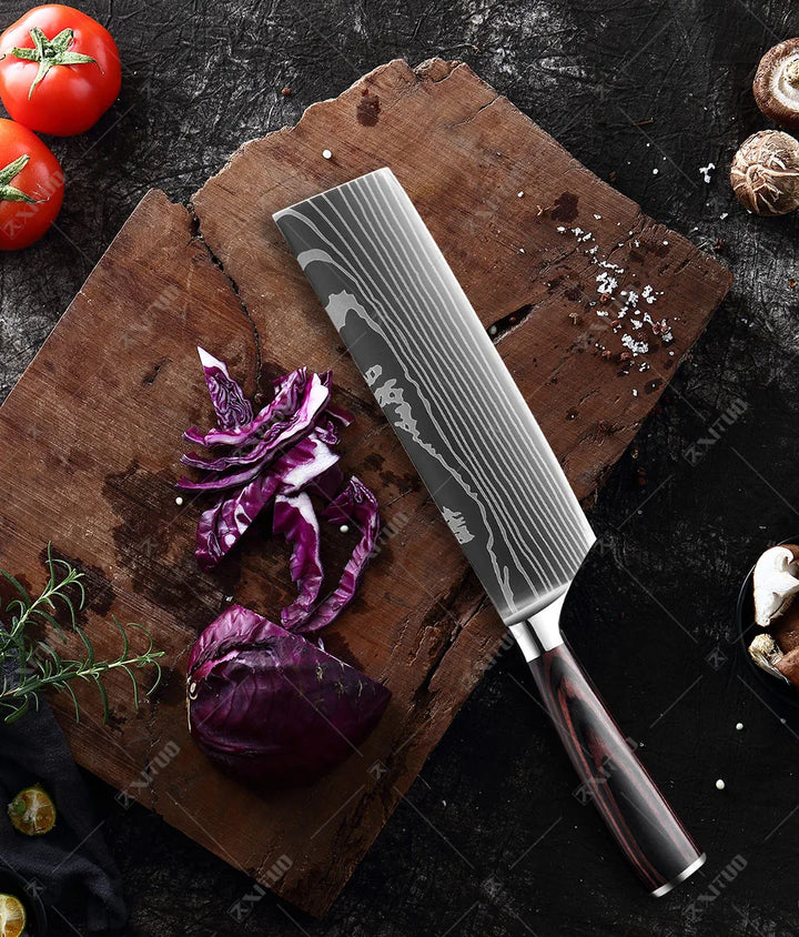 XITUO Professional Damascus Laser Pattern Chef Knife High-Quality Kitchen Knife, Sharp Slicing Cleaver, Boning & Utility Knife