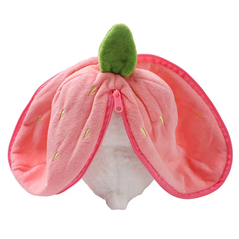 Kawaii Fruit Bunny Plush Toy Cute watermelon StrawberryCarrot  Reversible Rabbit Zipper Plush Toy Kids Birthday Gift