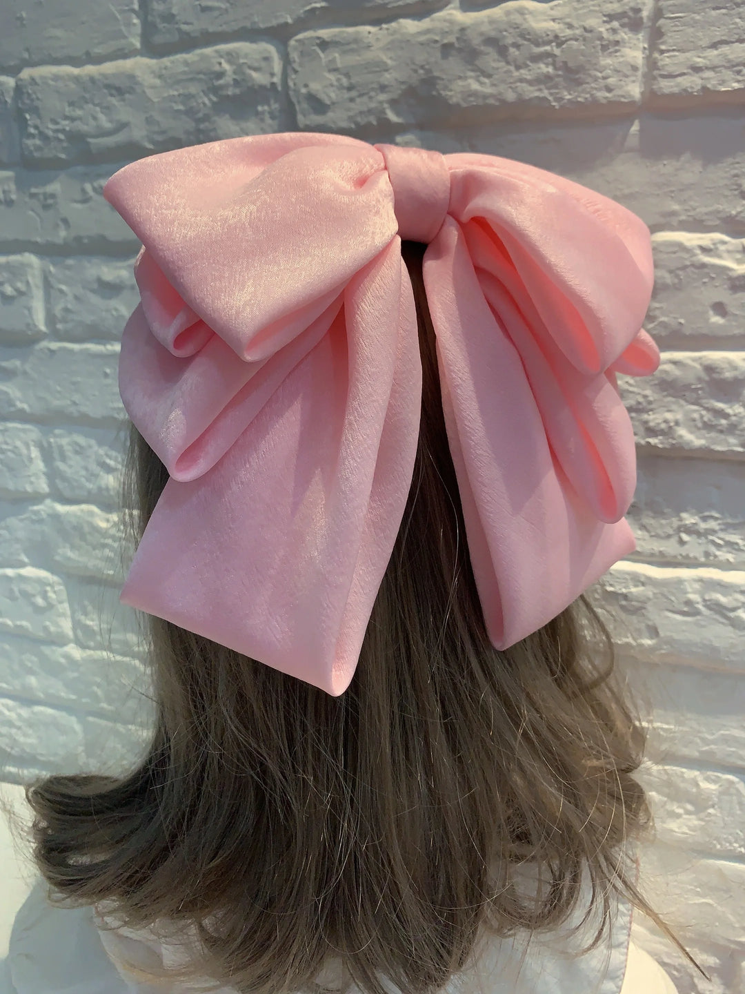 Fashion Pink Big Bow Hairpin Women's Bows Hair Accessories Long Ribbon Hair Clip for Girls Sweets Four-layer Satin Chiffon Bow